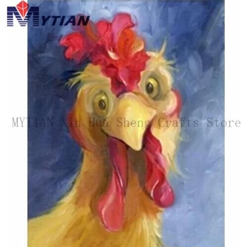MYTIAN 5D DIY Diamond Embroidery Silly Rooster Chicken 5D Diamond Painting kit Round Square Drill Mosaic Needlework Home Decor
