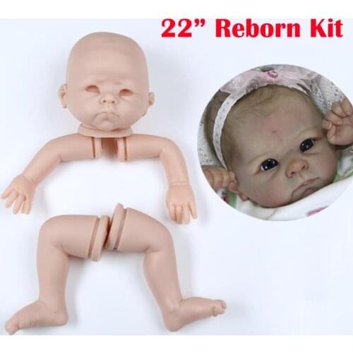 22inchDIY Model Kit Soft Silicone Reborn Doll Kit Mold Head Arms Legs BeBe Lifelike high quality Bebe Doll Kit Mould Accessories