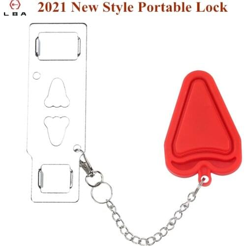 New Portable Door Safety Latch Lock Metal Home Room Hotel Anti Theft Security Lock Travel Accommodation Door Stopper Hardware