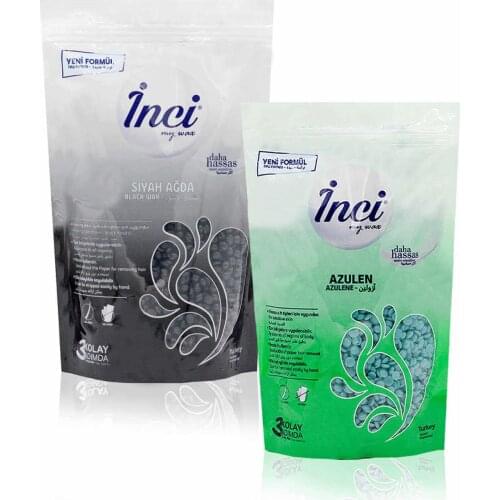 Pearl waxing black + Green 2 PCs 200 grams (total 400 grams), hard beads waxing, hair Removal, painlessly bezsiz waxing, natural and sugar-free