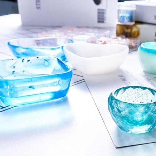 Coaster Concrete Silicone Mould Round/Square shaped Design DIY Epoxy Resin Gypsum Crafts Cement Tray Clay Jewelry Mold