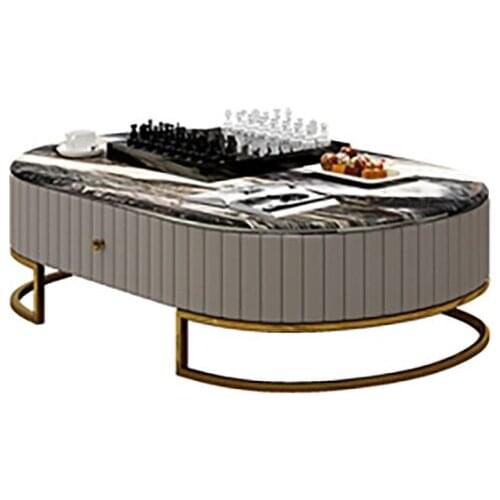 Postmodern minimalist marble light luxury TV cabinet coffee table combination Italian luxury living room Hong Kong style model