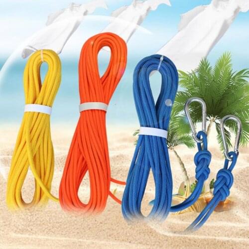10m Polyester Heavy Duty Clothes Laundry Line Dryer Rope with Metal Carabiner for Outdoor Indoor Washing Hanging