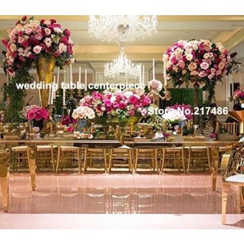69cm tall and 30cm diameter )10pcs )New stye tall and big Round gold flower wedding arch for weddings decoration senyu01156
