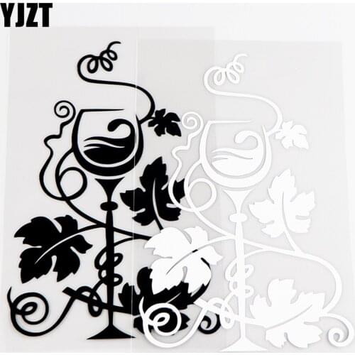 YJZT 10.3×15.3CM Wine And Grape Beautiful Vinyl Car Stickers Decal Body Decoration Black / Silver 10A-0730