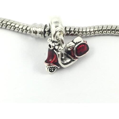 DIY Jewelry 1PCS Red Scooter Dangle Pendent European Beads Fit Charms Bracelets & Bangles
