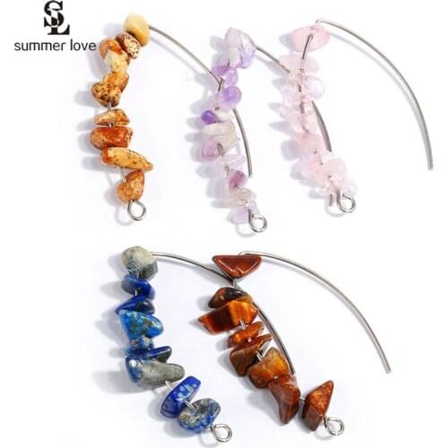 10pcs/lot Wholesale Stainless Steel Earring Hooks Clasp Ear Wire for Jewelry Making DIY Natuarl Stone Earring Accessory Findings