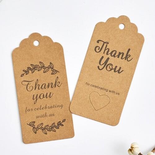 100 Printed Head " Thank You " Kraft Paper English Hangtag Spot Clothing Hangcard Mark Hangtag Handmade