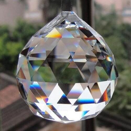20mm Hanging Clear Crystal Lighting Ball Prisms Pendant Curtain Chandelier Decor