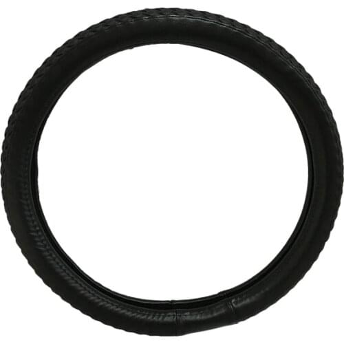 38CM Black With lattice Universal High Quality Fashion PU Leather Car Auto Steering Wheel Cover