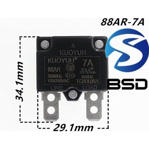 4Pcs Taiwan KUOYUH Overcurrent Protector Overload Switch 7A 88AR Series Automatic Reset
