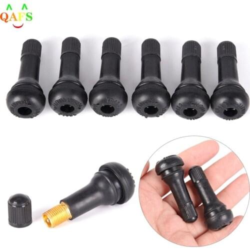 5PCs/set TR413 Tubeless Car Wheel Tire Valve Stems with Caps Tyre Rubber Valves With Dust Caps Black