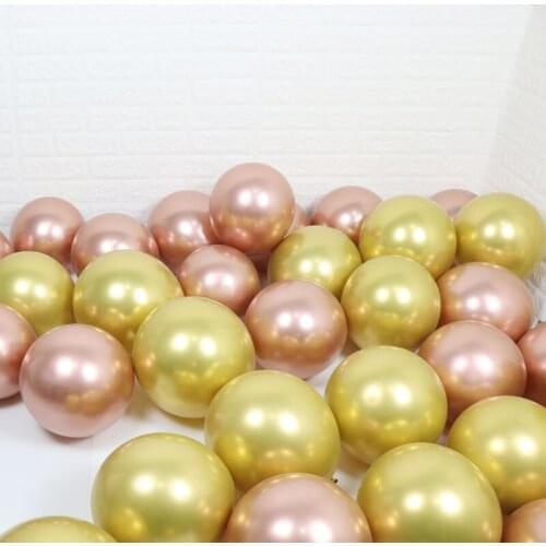 50pcs 10/12inch New Gold Silver Rose Gold Balloon Chrome Metallic Latex Balloons Birthday Party Wedding Decor