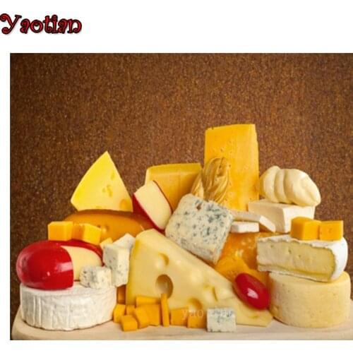 5D DIY Diamond Painting Diamond Embroidery Kitchen Cheese Cake Bread Food Mosaic Cross Stitch Kit Rhinestones Full Drill Square