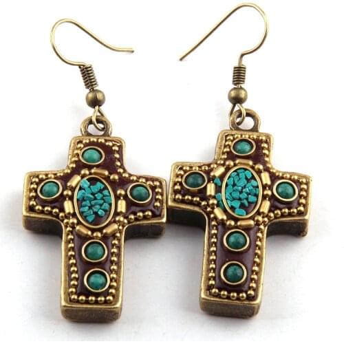 Free shipping Fashion Cross Earring