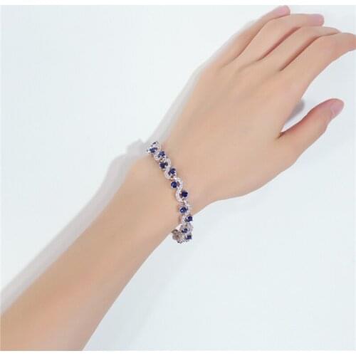 17CM 19CM Luxury Brand Woman Platinum Plated Copper Bracelet For Women Japanese Korean Style Set Zircon Fashion Jewelry