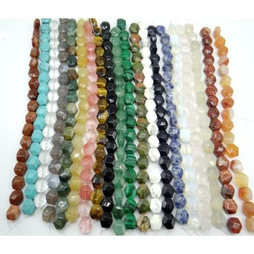 12*11mm Natural stone tiger eye Turquoises Quartz crystal section beads for Diy Jewelry Making Bracelet Necklace Accessories17pc
