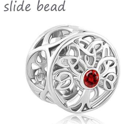 Fit Pandora charm bracelets Orange crystal life tree charm bracelet beads Beads for jewelry making