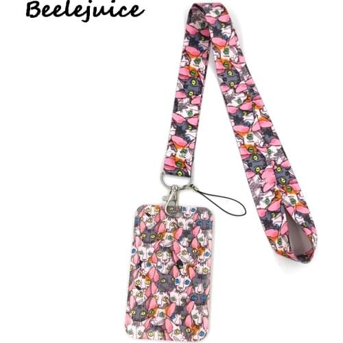 Hairless Sphynx Cat Credit Card ID Holder Bag Student Women Travel Card Cover Badge Gifts Accessories Work Name Card Holder Gift