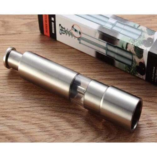 120pcs/lot Fast Shipping Handle Stainless Steel Thumb Push Salt Pepper Grinder Spice Sauce Mill