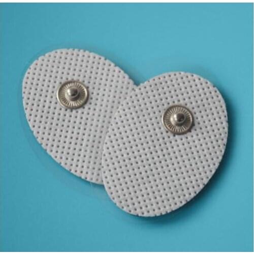 Reusable white Oval-shaped TENS Small Snap On Electrode Pads, 10 Pairs (20Pads) 4cm x 3cm