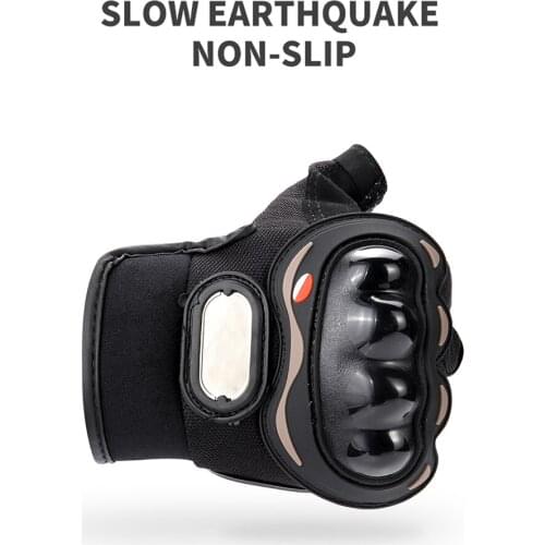 Motorcycle Fingerless Gloves Hard Knuckle Motorbike Motocross Luva Biker Racing Ridding Cycling Half Finger Moto Protective Men