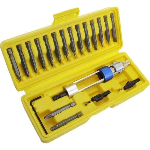 20Pcs Multi Screwdriver Sets Half Time Drill Driver Updated Version 16 Different Kinds Head with Countersink Bits Allen Wrench