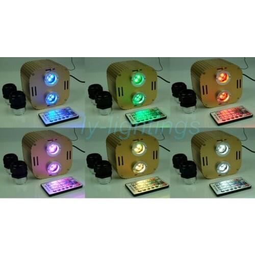 Fiber optic light source 2x16w RGBW led light engine wireless remote for twinkle stars optical fiber light decoration 2xoutput