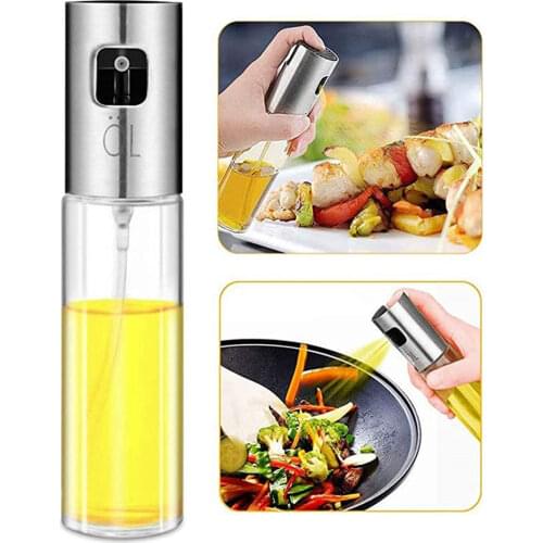 Food-Grade Glass Olive Oil Sprayer 100ml Spray Transparent Bottle Vinegar Oil Dispenser for Kitchen Cooking BBQ Salad Baking