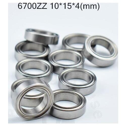 6700 6700ZZ 10*15*4(mm) 10pieces free shipping bearing ABEC-5 61700Z 63700ZZ chrome steel bearing metal seal bearing 61700