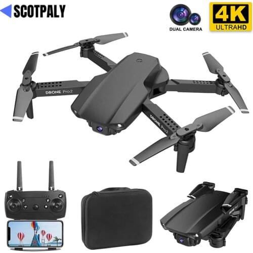 New Drone E99 PRO+ RC Helicopter 4K Dual HD Camera Face Recognition Photography WiFi Folding Quadrotor Kids Toys Boys Gift