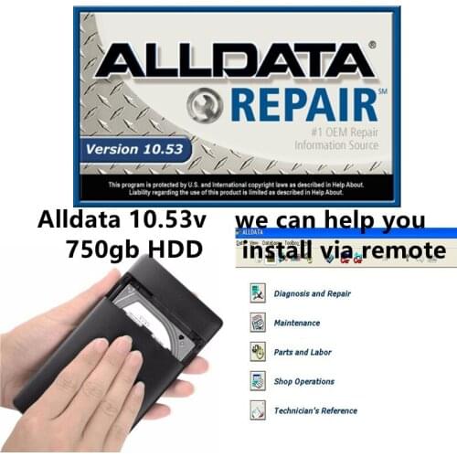 Hot Sell Alldata V10.53 Auto Repair Software Work For Most Car Vehicles Alldata Software Car Repair Data Software With 750gb HDD