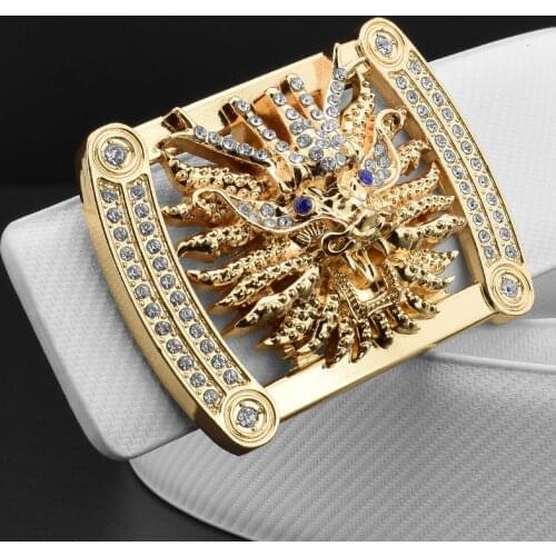 High quality dragon buckle belt mens smooth buckle belt designer belt men fashion white ceinture homme
