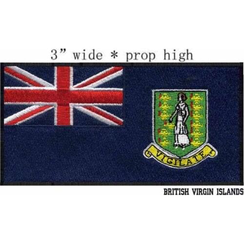 British Virgin Islands Flag 3" wide embroidery patch for custom flag/flower embroidery fabric/embroidered patches
