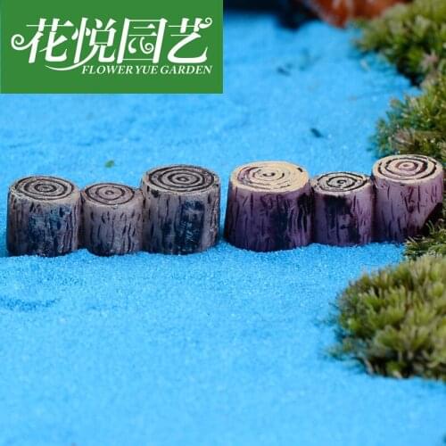 Fairy Garden Miniatures Decoration DIY Crafts Grey Yellow Wooden Bridge Miniature Fairy Figurines Resin Bonsai Micro Landscape