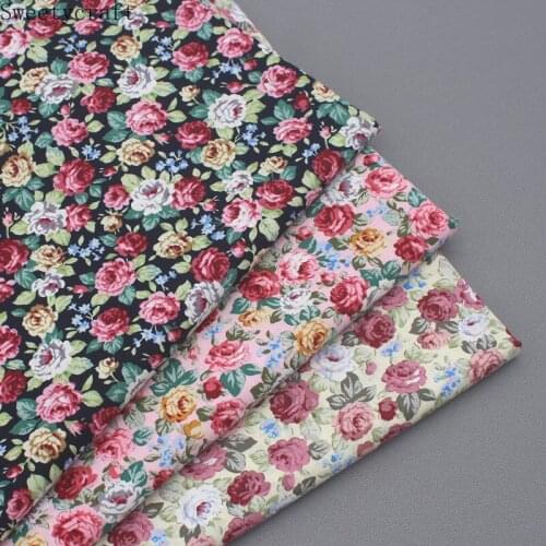 147x50cm Peony Flower Super Dense Cotton Poplin Sewing Fabric Making Womens Wearing Dress Children Clothing Home Clothes Cloth