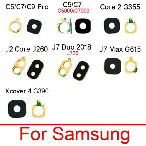 Back Rear Camera Glass Lens Cover For Samsung Galaxy C5 C7 C9 J2 J7 Duo Max Xcover 4 Core 2 Pro 2018 with Adhesive Sticker Parts
