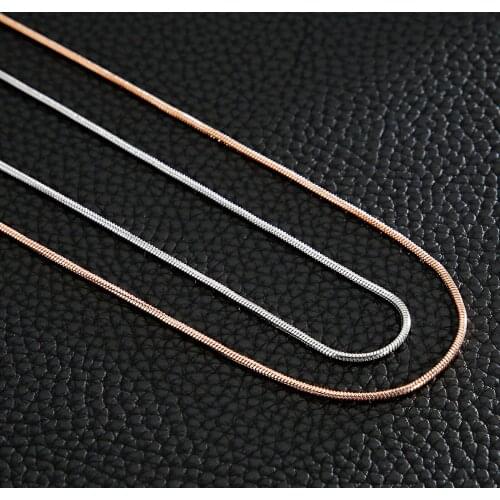 1.2mm Width Stainless Steel Round Snake Chain Necklace For Men Women Classic Necklace Jewelry