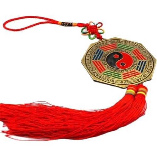 China Feng Shui Five Gossip Fu Tai Chi Twelve Zodiac Bagua Copper Mirror