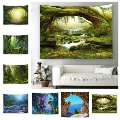Forest Scenic Tapestry Life-like Tree Wall Hanging Carpet Picnic Blanket Home Decor Living Bedroom Home Cover Beach Towel