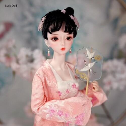 1/3 bjd doll 62cm joint body doll white skin black hair with clothes shoes headdress, AI YoSD MSD SD Kit Toy Baby Gift DC