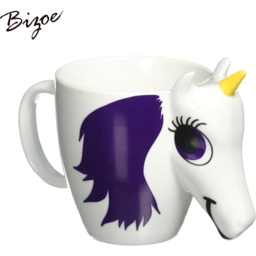 1 Original 3D Color Changing Temperature Unicorn Ceramic Mug Multi Colour Hot Cup