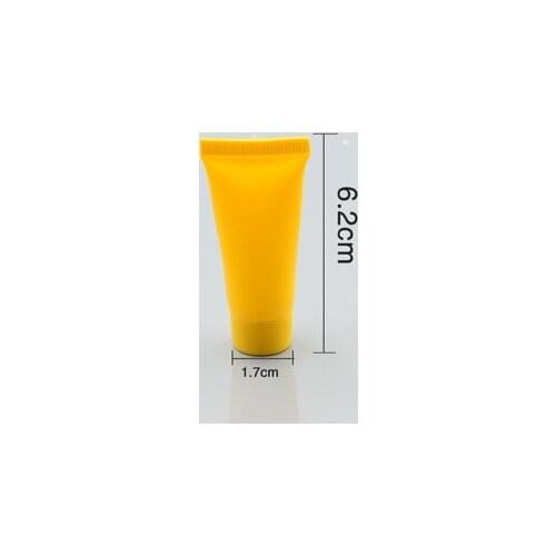 100pcs 10ml yellow mildy wash soft tube ,yellow color plastic soft Empty cosmetic Tubes, butter hand 10ml plastic cream tube