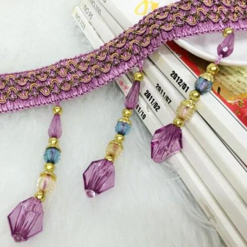 12 Yards/lot European Style Curtain Sewing Trim Tassel Crystal Beaded Crafts Garment Sofa Decoration Diy Curtain Accessories