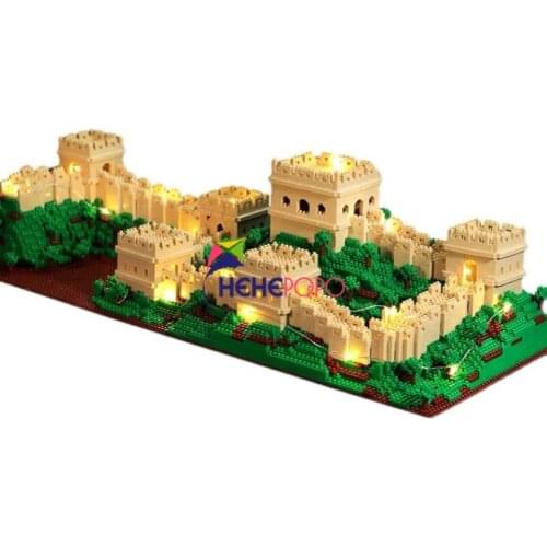 No.8022 World Architecture China Great Wall Tree 3D Model DIY Mini Diamond Blocks Bricks Building Toy for Children no Box