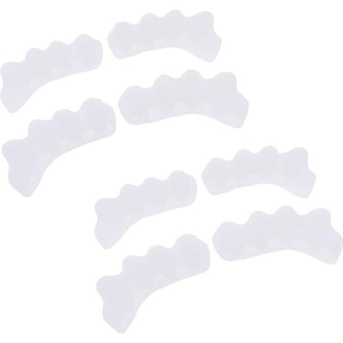 4 Pairs Gel Toe Straighteners Correctors for Overlapping Toe White