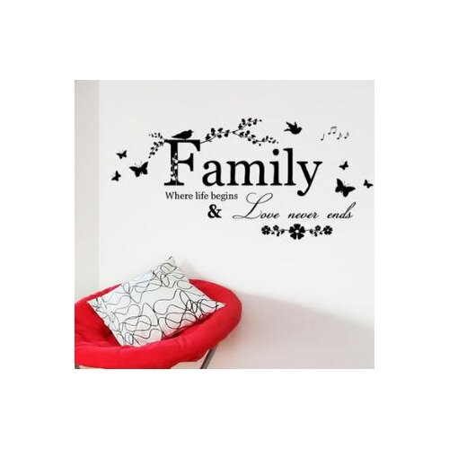 50pcs/lot PVC 65x30cm Family Wall Stickers Auto-stick Majuscule English Letters Background Decorative Paper HA533