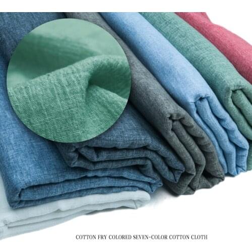 7 Solid colors natural pure cotton fabric, Crinkle pleated fabric,for blouse, dress, skirt, home Decor, child, Craft By The Yard