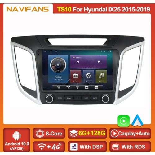 2din Andorid 11 DSP Carplay Car Radio Multimedia Navigation For Hyundai Creta IX25 2015 2016 2017 2018 2019 With Accessories RDS
