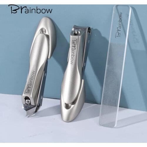 Brainbow 3in1 Manicure Set Stainless Nail Clippers Nano Nail File Pedicure Set Home Portable Travel Kit Nail Cutter